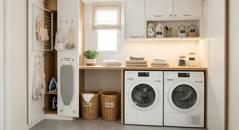 Créer une buanderie compacte et fonctionnelle dans un petit espace - TravauxChezMoi